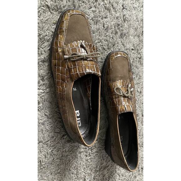 ARA Naturform Slip-On Comfort Shoe Brown/Green Croco Embossed US 7.5 G - Picture 5 of 12